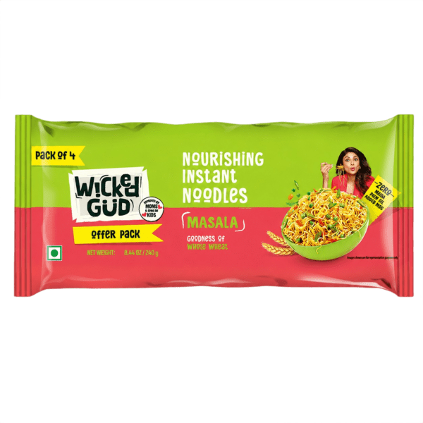 WickedGud Masala Instant Noodles Pack of 4 240g