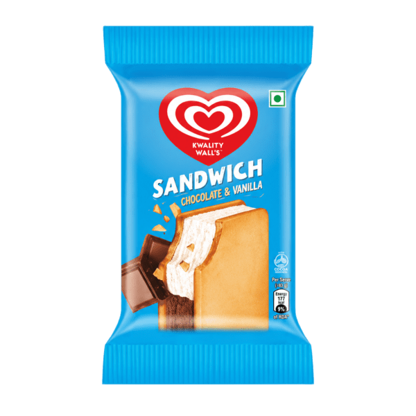 Kwality Wall's Chocolate & Vanilla Frozen Dessert Sandwich 80 ml