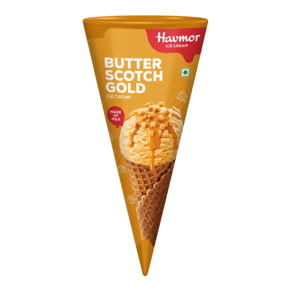 Amul Tricone Butterscotch Gold Ice Cream Cone 120 ml