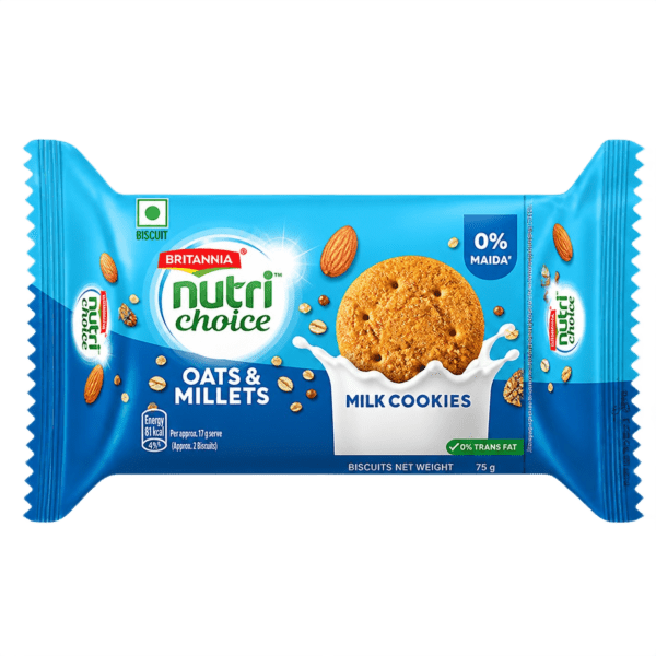Britannia Nutri Choice Oats & Almonds Millet Cookies 75g
